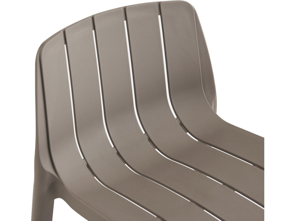 Conjunto de 2 cadeiras altas de jardim empilháveis "Vaena" - Taupe