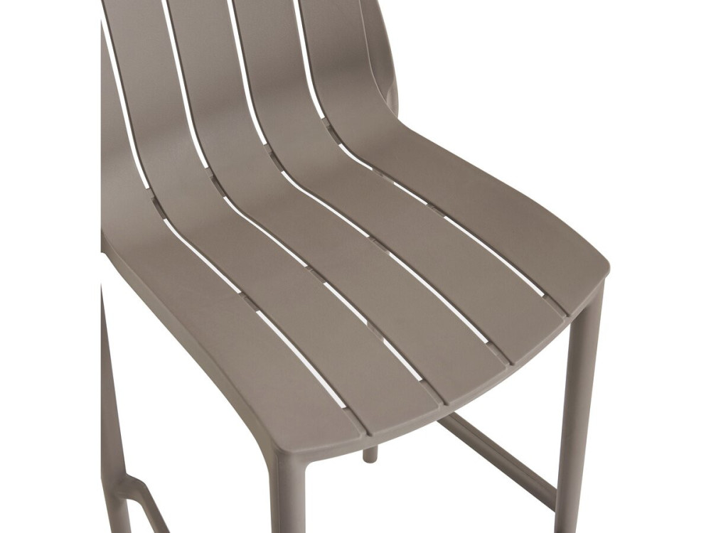 Conjunto de 2 cadeiras altas de jardim empilháveis "Vaena" - Taupe