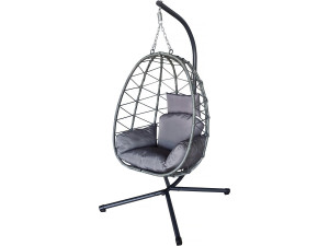 Cadeira "Cosi" para ovos em rotim - 99 x 92 x 194 cm - Cinzento