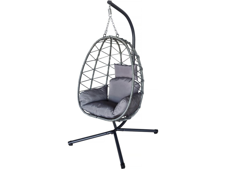 Cadeira "Cosi" para ovos em rotim - 99 x 92 x 194 cm - Cinzento