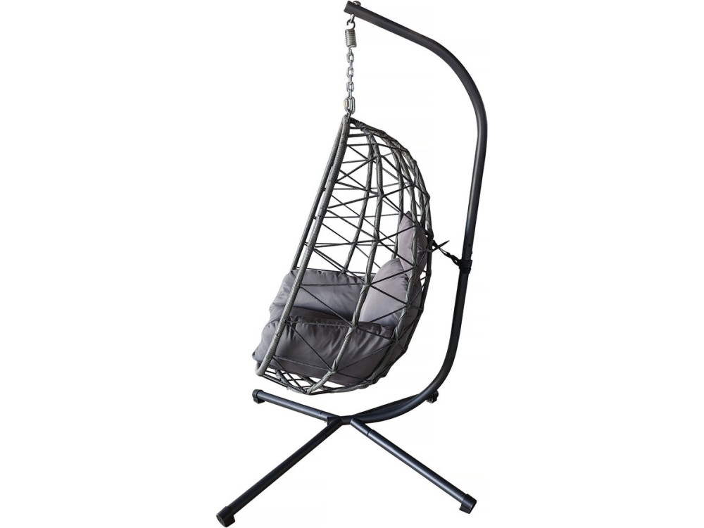 Cadeira "Cosi" para ovos em rotim - 99 x 92 x 194 cm - Cinzento