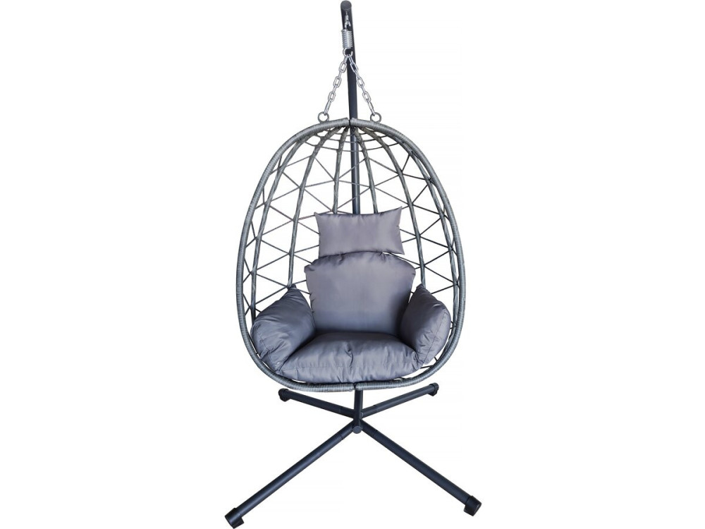 Cadeira "Cosi" para ovos em rotim - 99 x 92 x 194 cm - Cinzento