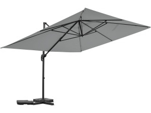 Guarda-sol de jardim cantilever "Sky 4" em alumínio - 3 x 4 m - Cinza