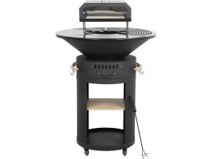 Churrasqueira plancha com forno de pizza "César premium" - Ø 81 cm - Preto