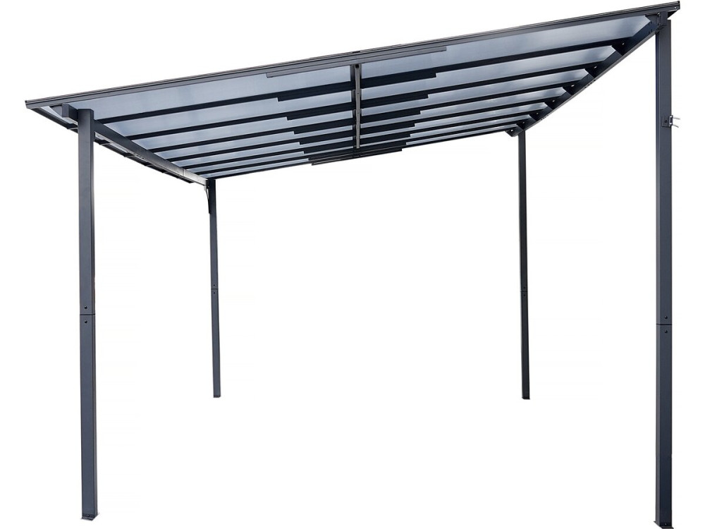 érgula toldo adossado "Marvin" - 4 x 3 m - 423 x 298 x 243 cm - Cinza escuro