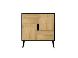 Armário multiusos de madeira "Darien" - 76,5 x 35 x 79,5 cm - Madeira preta