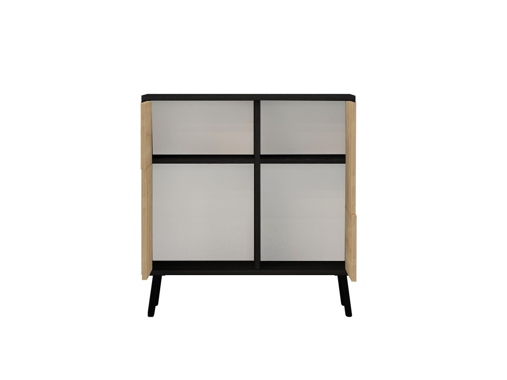 Armário multiusos de madeira "Darien" - 76,5 x 35 x 79,5 cm - Madeira preta