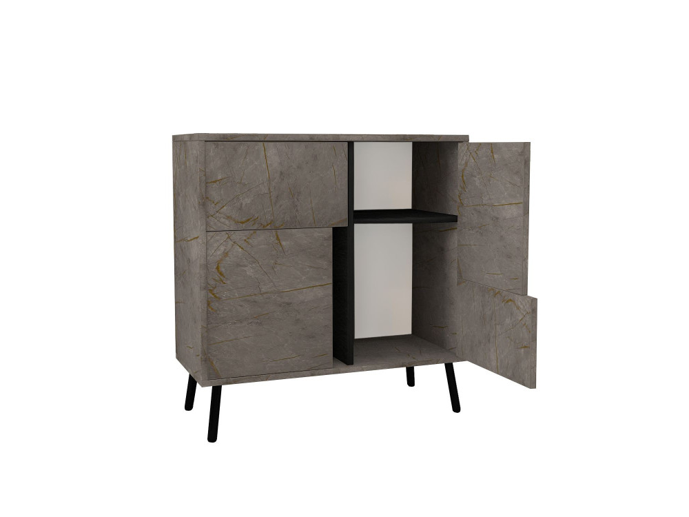 Armário multiusos de madeira "Darien" - 76,5 x 35 x 79,5 cm - Mármore