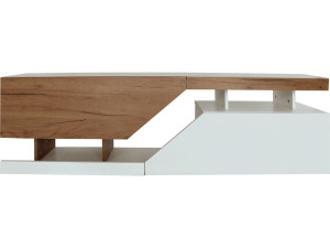 Móvel TV "Ceelias" - 160 x 35 x 46 cm - Branco/Castanho Escuro