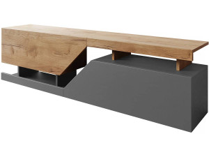 Suporte para TV "Ceelias" - 160 x 46 x 35 cm - Cinza/Castanho
