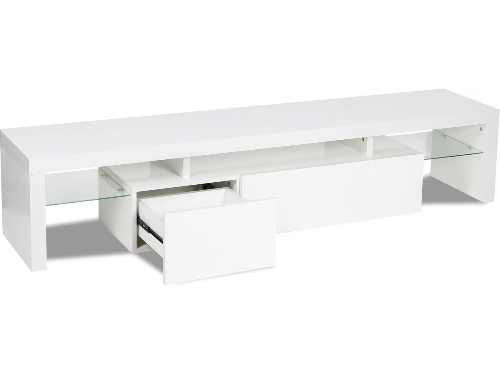 Móvel TV LED lacado "Tina" - 187,5 x 34 x 38 cm - Branco