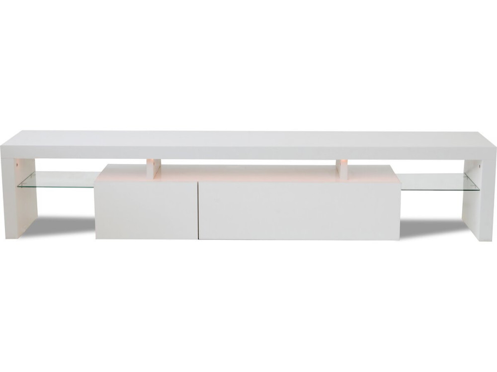 Móvel TV LED lacado "Tina" - 187,5 x 34 x 38 cm - Branco