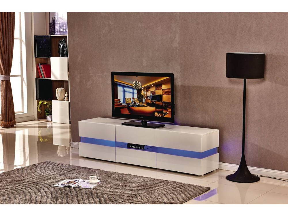 Móvel TV LED “Vida’ – 177 x 39 x 45 cm – Lacado branco