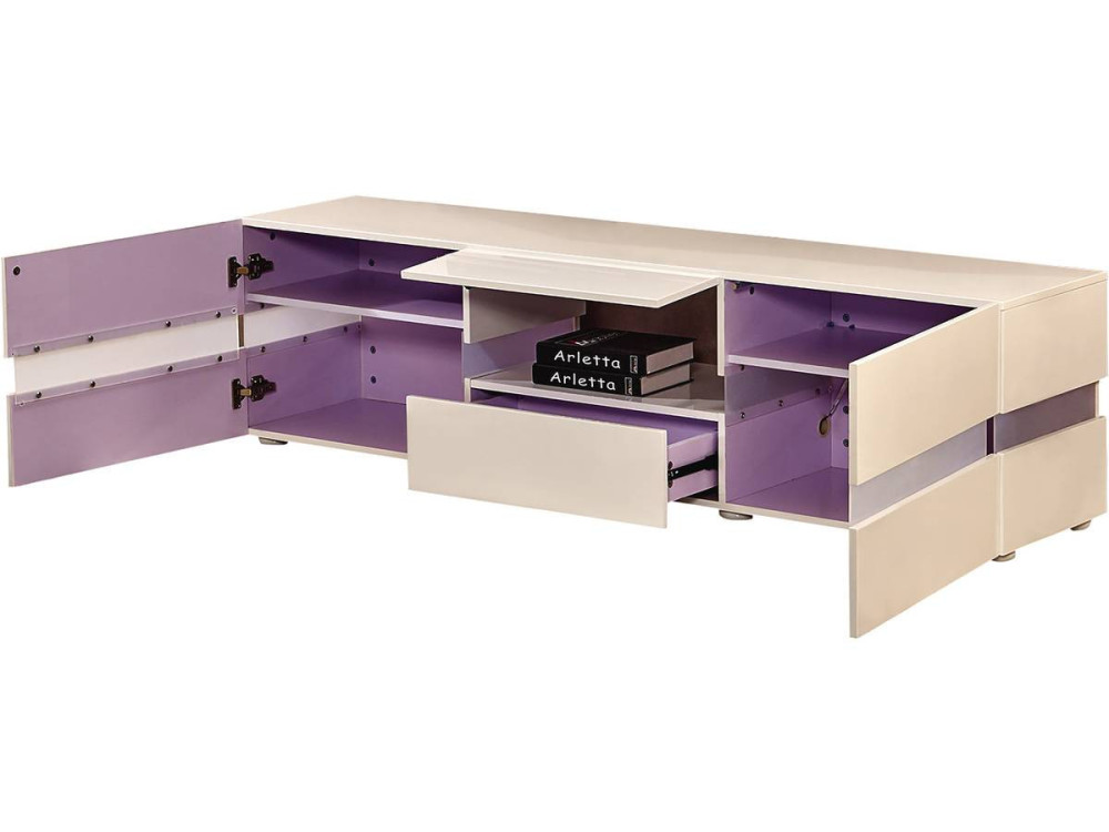 Móvel TV LED “Vida’ – 177 x 39 x 45 cm – Lacado branco