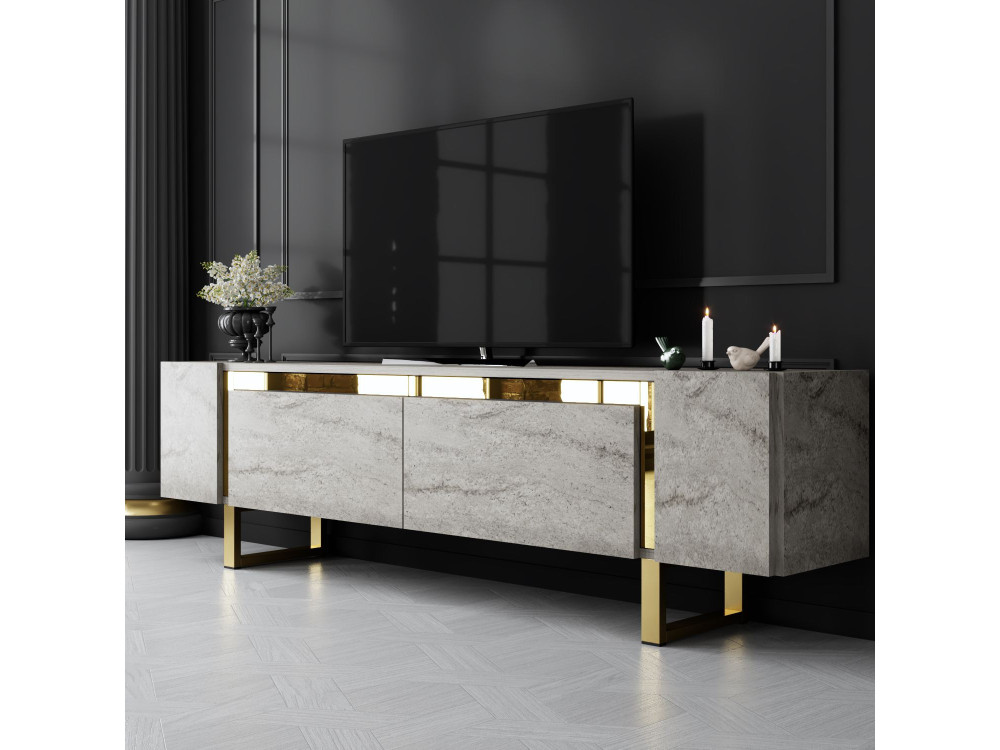 Suporte de TV em madeira "Yildiz" - 180 x 30 x 50 cm - TravertinOr
