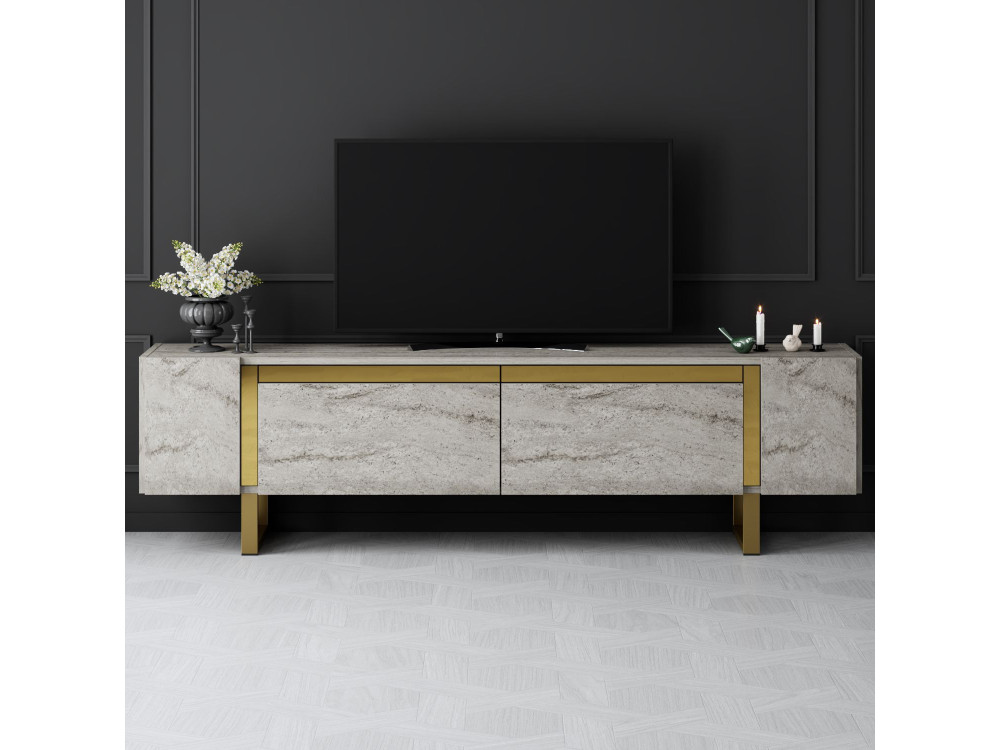 Suporte de TV em madeira "Yildiz" - 180 x 30 x 50 cm - TravertinOr
