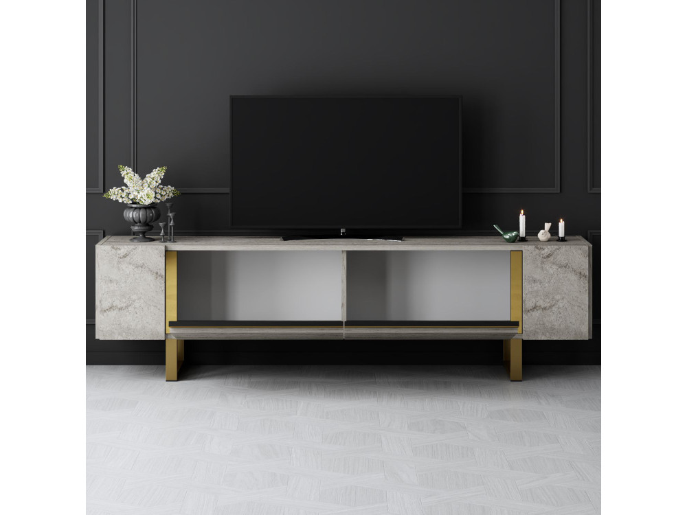 Suporte de TV em madeira "Yildiz" - 180 x 30 x 50 cm - TravertinOr
