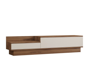 Móvel TV em madeira "Barko" - 160 x 35 x 35 cm - Pinho AtlânticoBranco