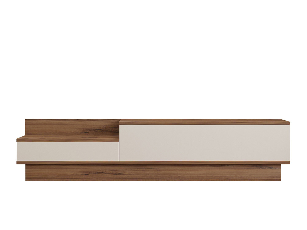 Móvel TV em madeira "Barko" - 160 x 35 x 35 cm - Pinho AtlânticoBranco