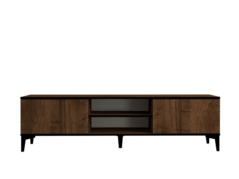 Mesa de TV em madeira "Erem" - 180 x 40 x 45 cm - NogueiraPreto