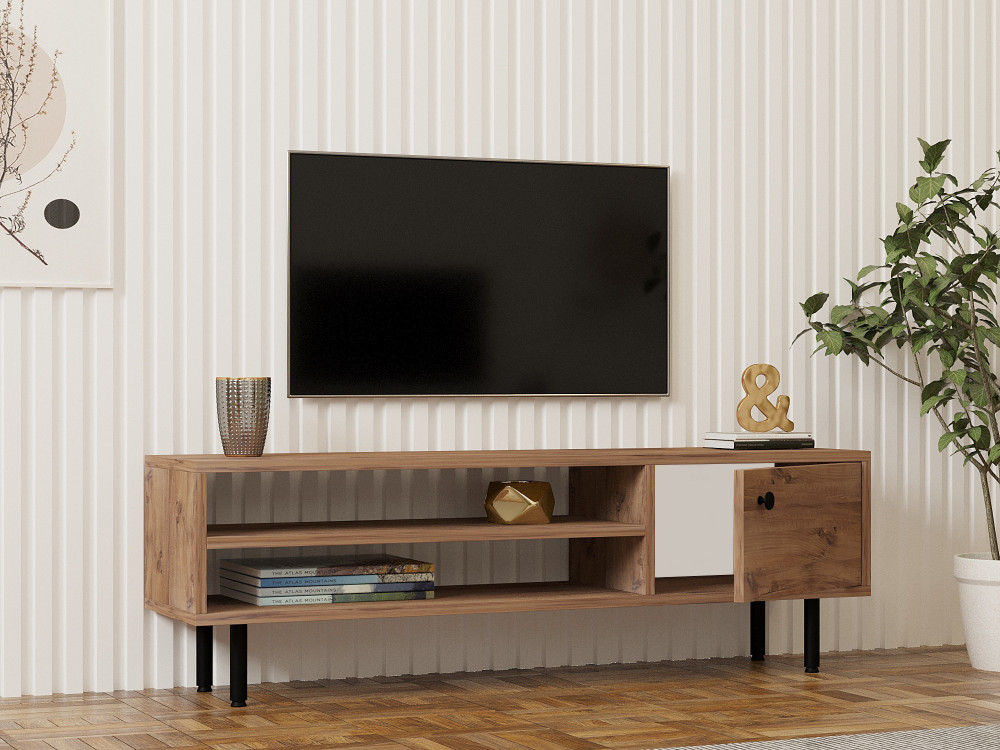 Móvel TV "Avila" em madeira - 120 x 30 x 38 cm - pinho Atlântico
