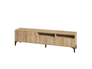 Suporte de TV em madeira "Ross" - 180 x 35 x 52 cm - Carvalho