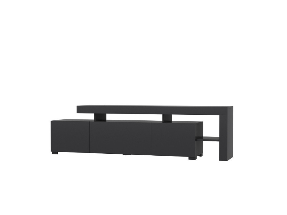 Suporte de TV em madeira "Beliz" - 192 x 37 x 53 cm - Antracite