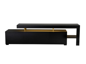 Suporte de TV em madeira "Beliz" 192 x 37 x 53 cm - Madeira preta