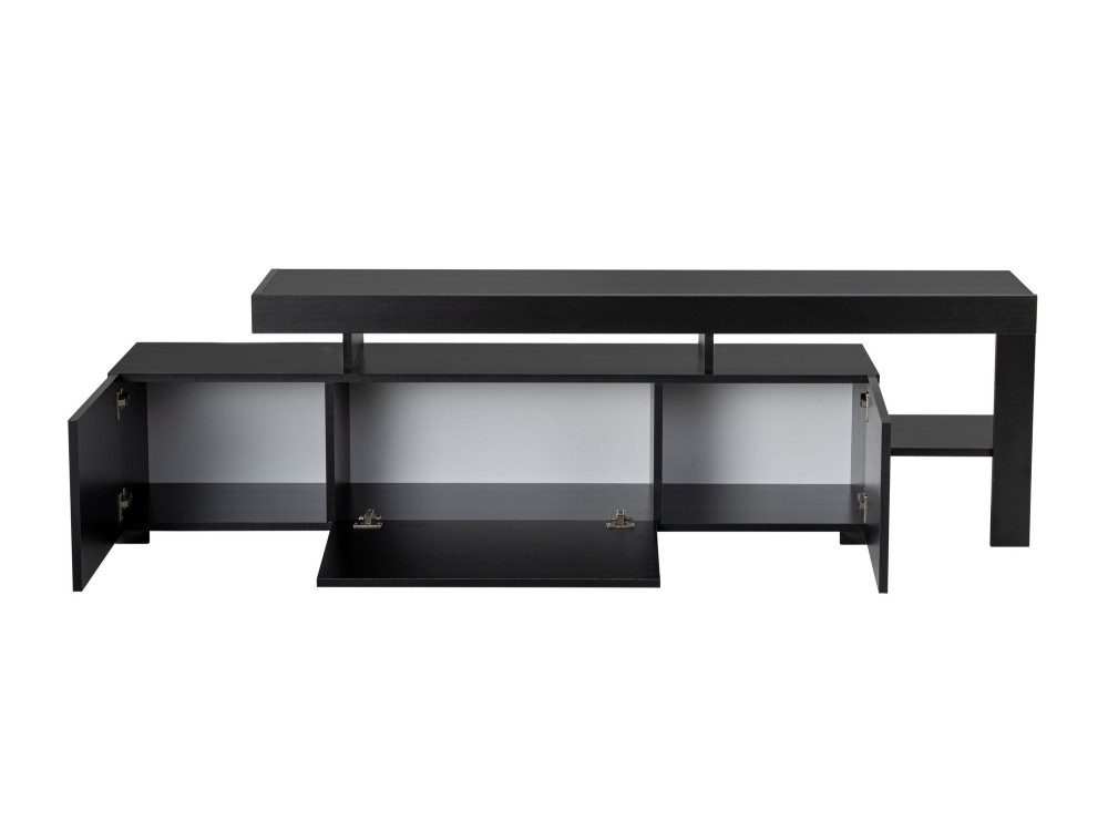 Suporte de TV em madeira "Beliz" 192 x 37 x 53 cm - Madeira preta