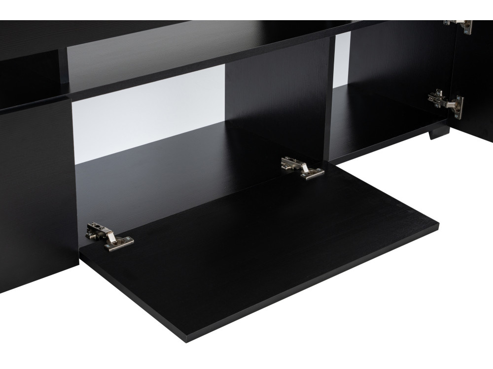 Suporte de TV em madeira "Beliz" 192 x 37 x 53 cm - Madeira preta