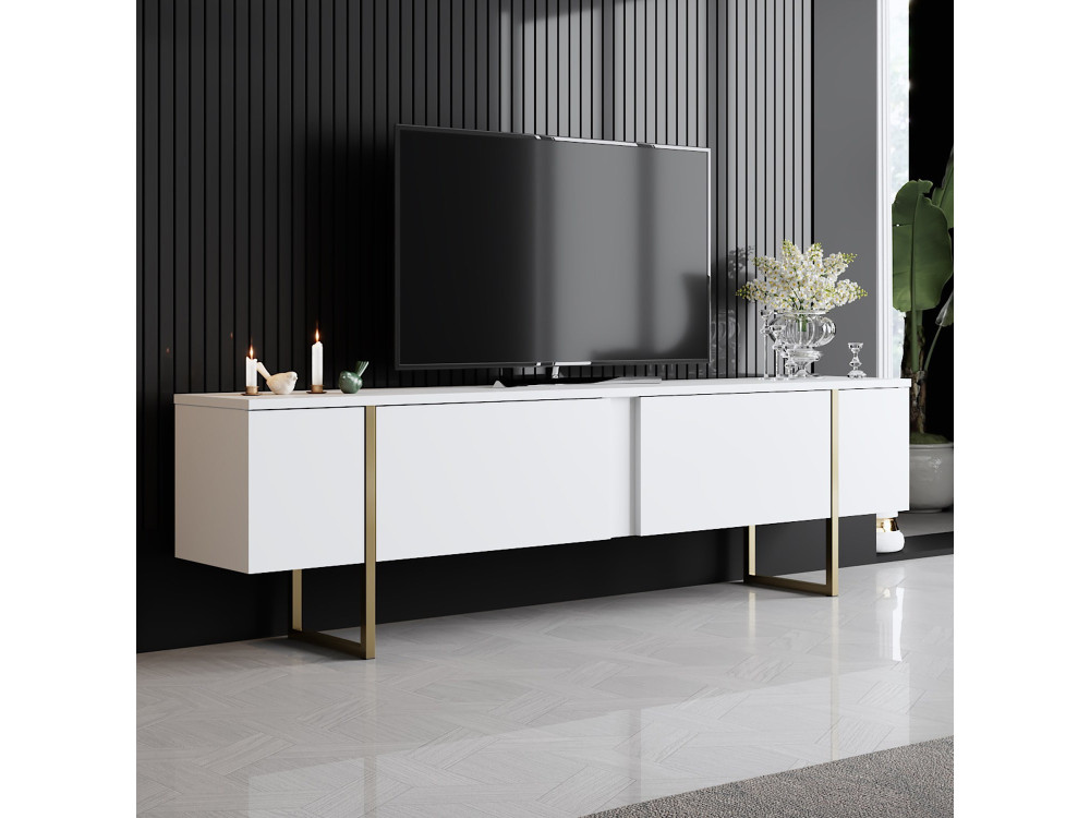 Suporte para televisor em madeira "Luxe" - 180 x 30 x 50 cm - Ouro branco