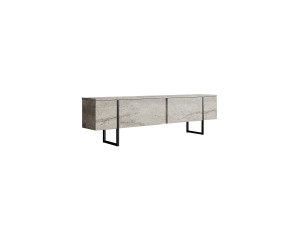 Suporte de TV em madeira "Luxe" - 180 x 30 x 50 cm - TravertinoPreto