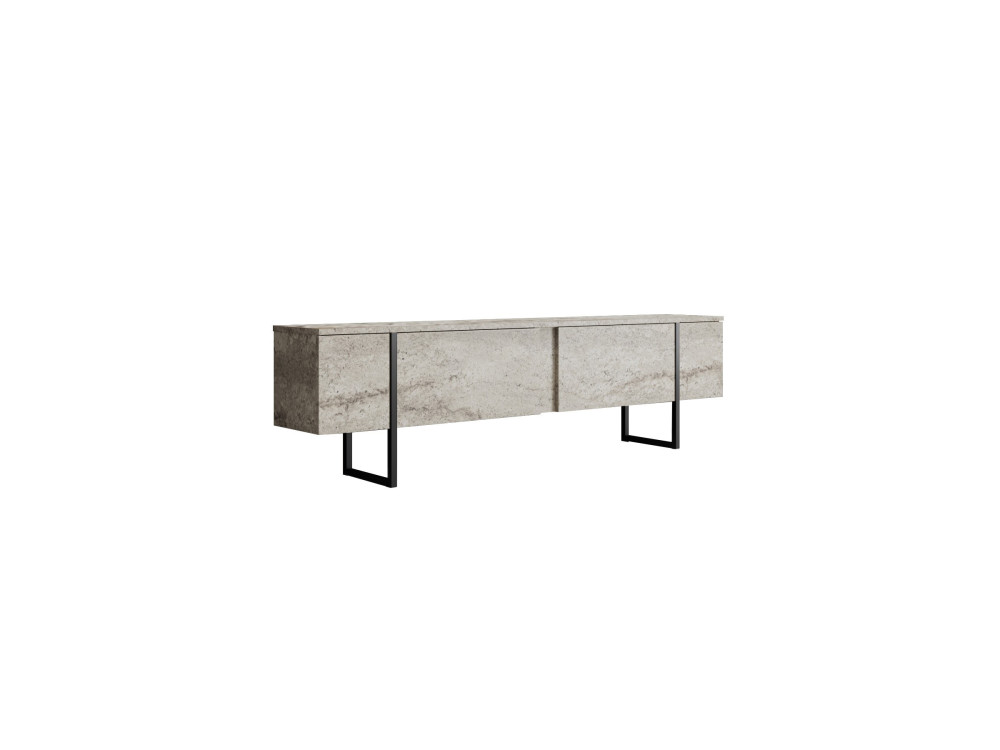 Suporte de TV em madeira "Luxe" - 180 x 30 x 50 cm - TravertinoPreto