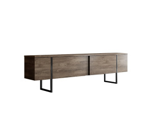 Suporte para televisor em madeira "Luxe" - 180 x 30 x 50 cm - NogueiraPreto