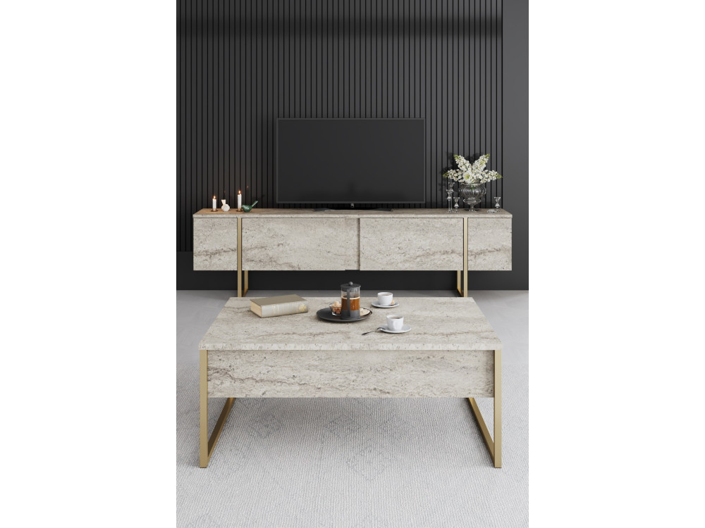 Móvel TV "Luxe" em madeira - 180 x 30 x 50 cm - TravertinOr
