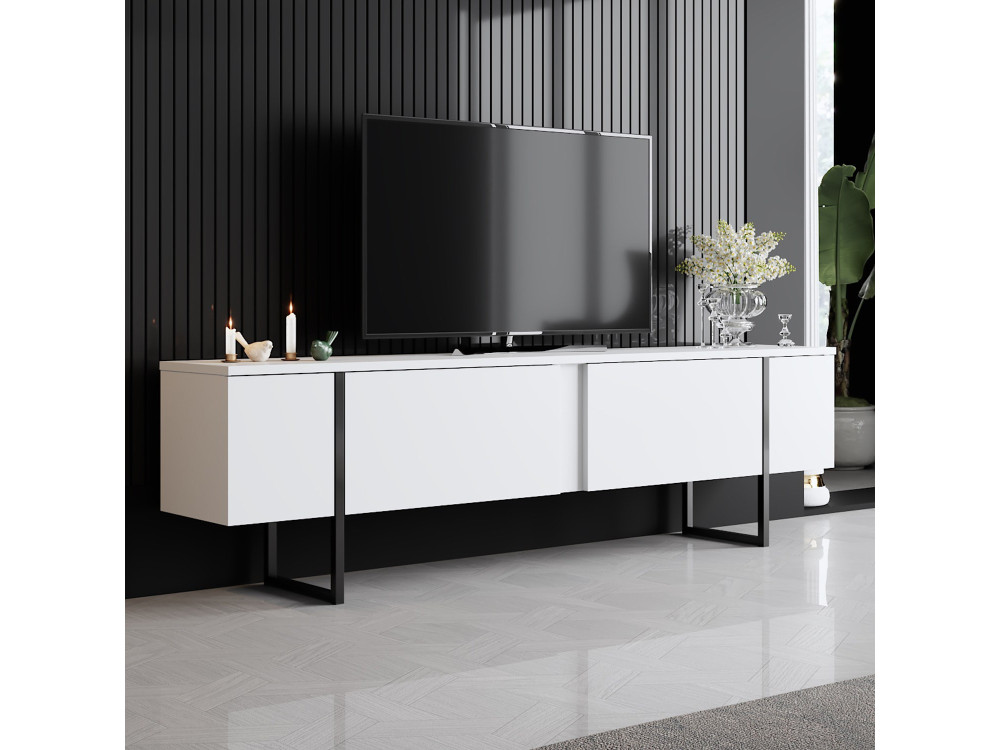 Suporte de TV em madeira "Luxe" - 180 x 30 x 50 cm - Branco
