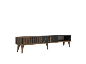 Suporte para televisor em madeira "Milan" - 180 x 35 x 40 cm - Preto nogueira