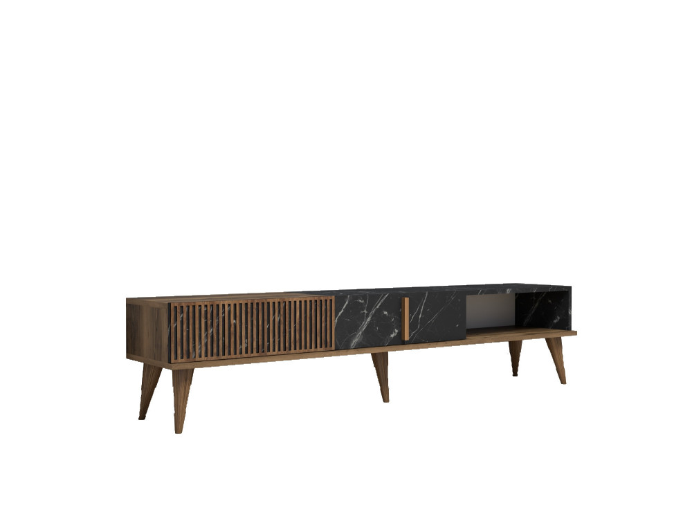 Suporte para televisor em madeira "Milan" - 180 x 35 x 40 cm - Preto nogueira