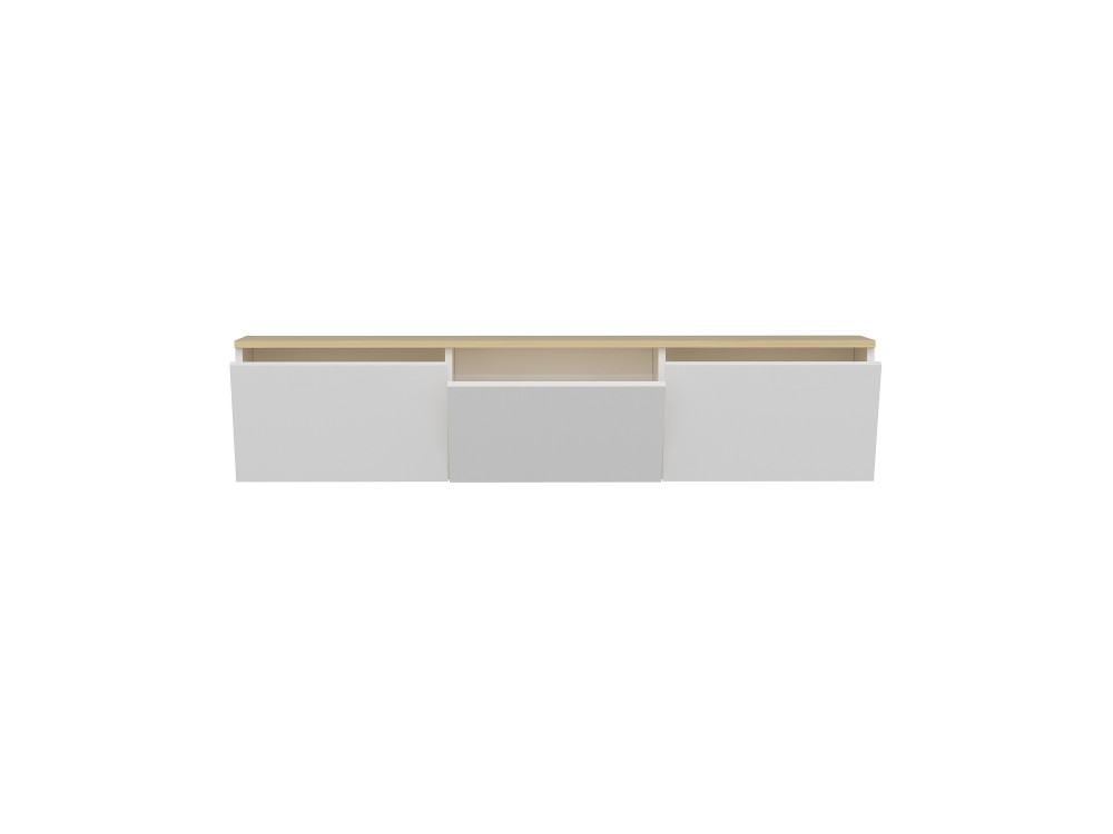 Suporte de TV em madeira "Neon" - 160 x 32 x 35 cm - Carvalho branco