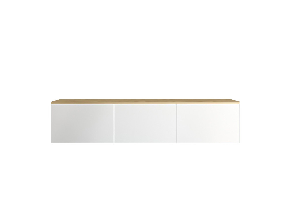 Suporte de TV em madeira "Neon" - 160 x 32 x 35 cm - Carvalho branco