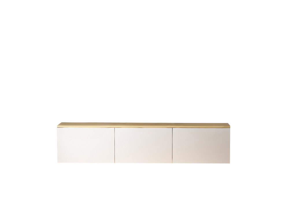 Móvel TV de madeira suspenso "Neon" com iluminação LED - 160 x 32 x 35 cm - Branco