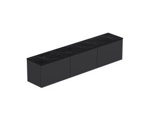 Móvel TV de madeira suspenso "Neon" com iluminação LED - 160 x 32 x 35 cm - Cinzento antracite