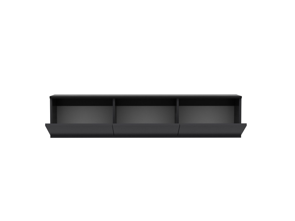 Móvel TV de madeira suspenso "Neon" com iluminação LED - 160 x 32 x 35 cm - Cinzento antracite