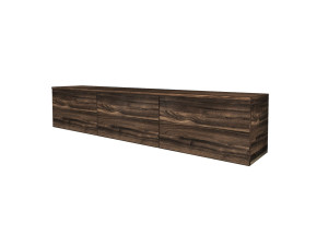 Suporte de TV de madeira suspenso "Neon" com iluminação LED - 160 x 32 x 35 cm - Castanho