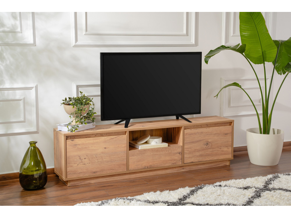 Móvel TV "Vanguard" em madeira - 160 x 29 x 42 cm - Pinho Atlântico