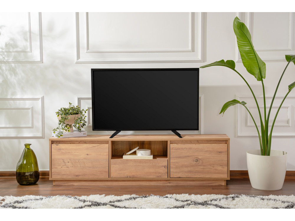 Móvel TV "Vanguard" em madeira - 160 x 29 x 42 cm - Pinho Atlântico