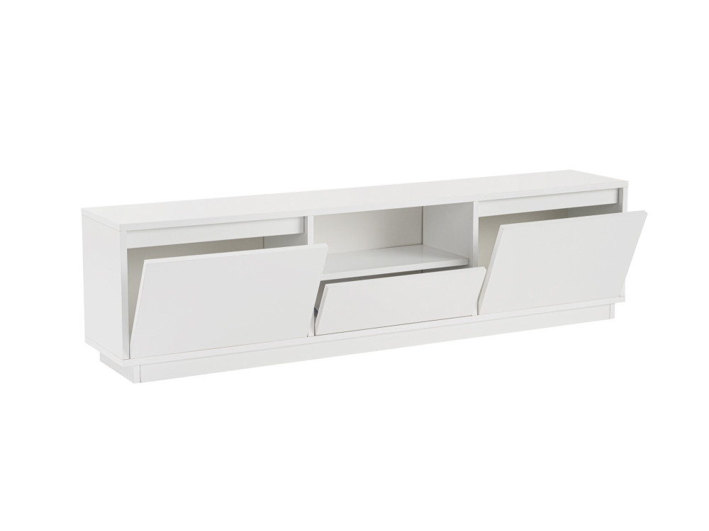 Móvel TV "Vanguard" em madeira - 160 x 29 x 42 cm - Branco natural