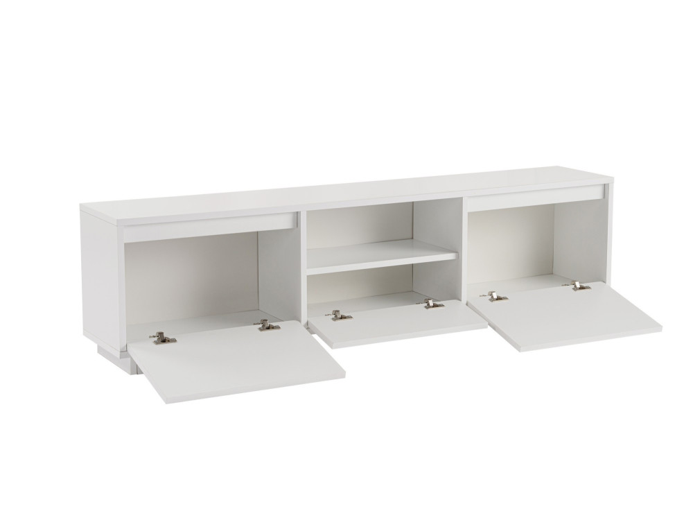 Móvel TV "Vanguard" em madeira - 160 x 29 x 42 cm - Branco natural