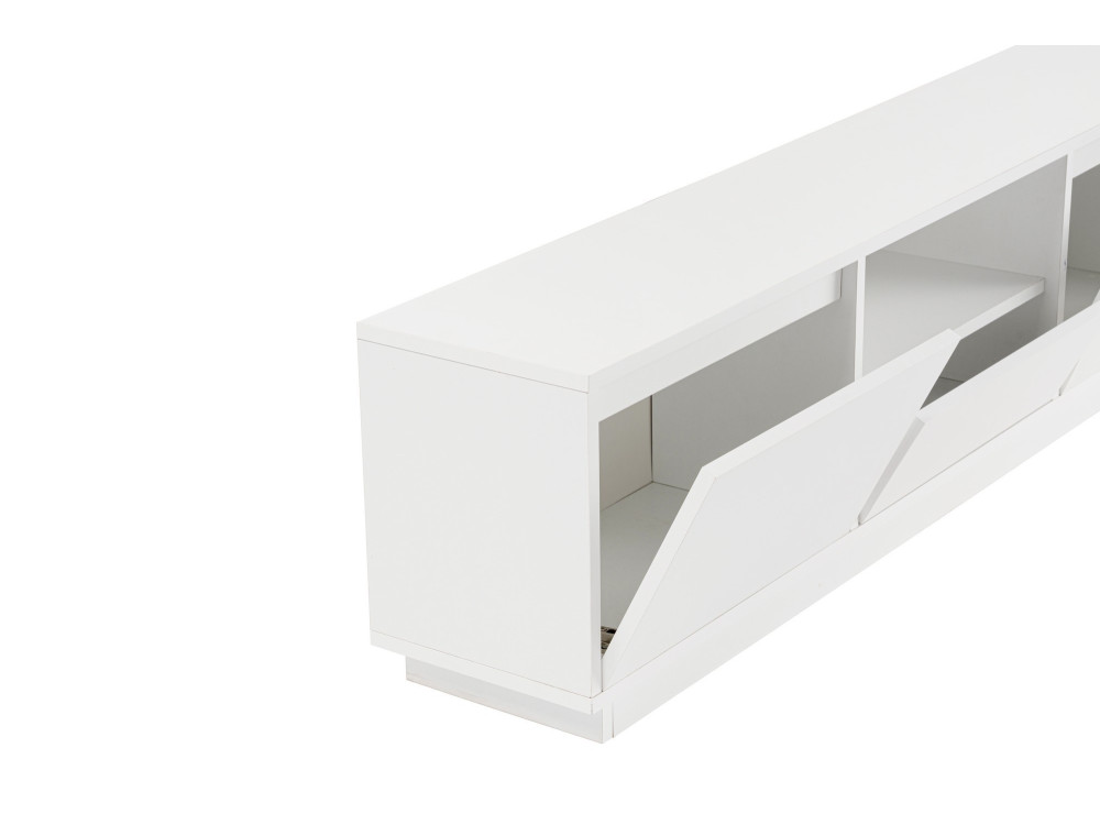 Móvel TV "Vanguard" em madeira - 160 x 29 x 42 cm - Branco natural