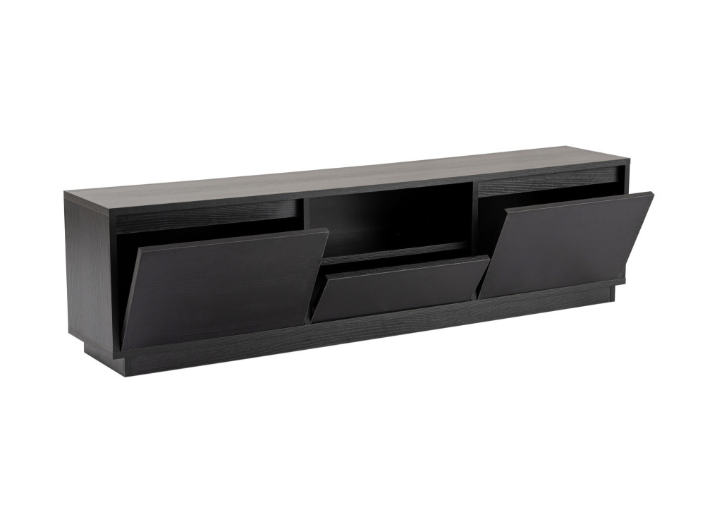 Suporte de TV em madeira "Vanguard" 160 x 30 x 42 cm - Madeira preta